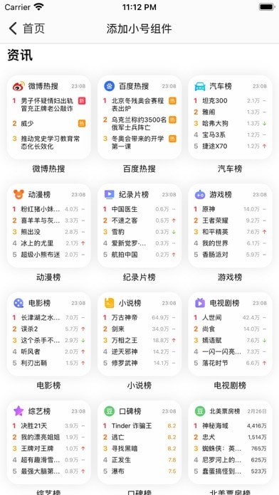 迷你组件iOS版