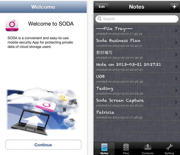 Soda Safe of Data app