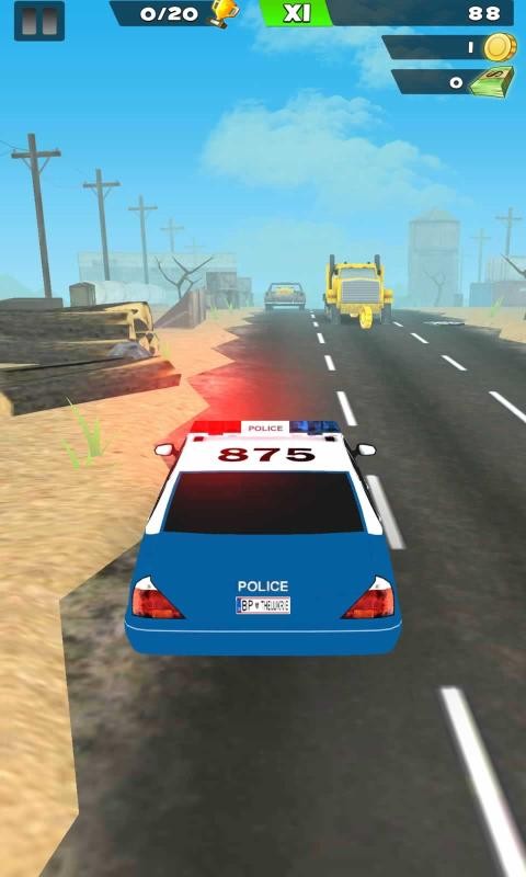 警车追逐抢匪赛车