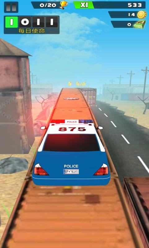 警车追逐抢匪赛车