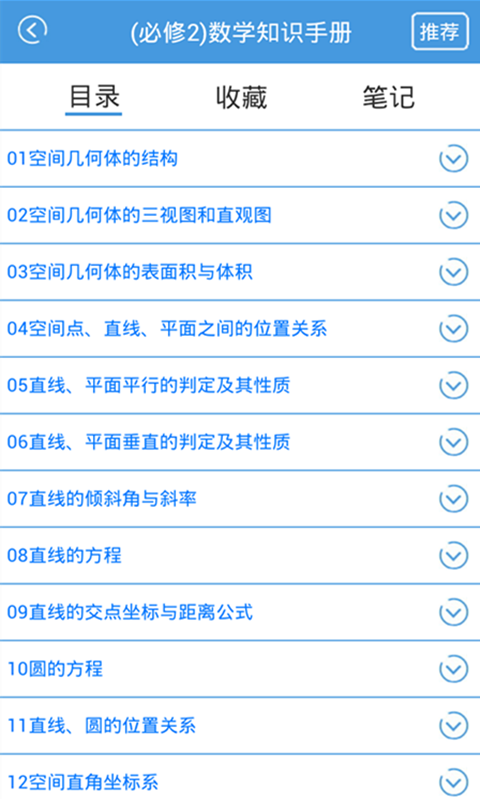 高中数学必修知识手册