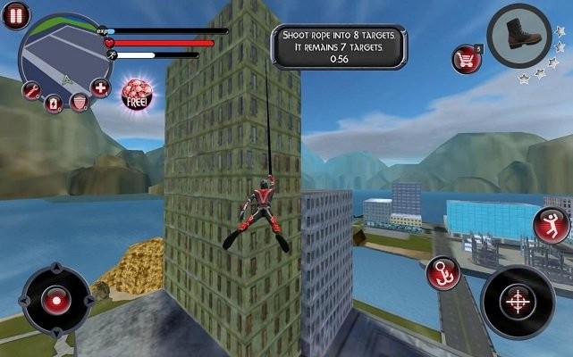 蜘蛛侠英雄之城市战争最新版(rope hero)