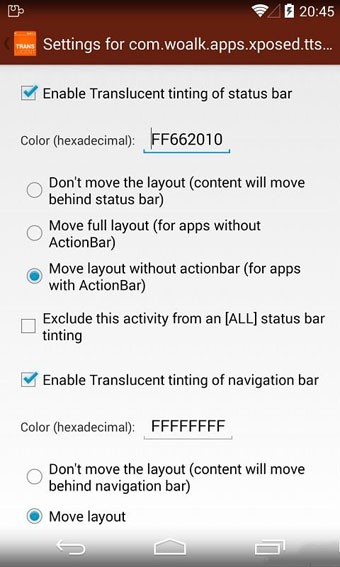 Tinted Translucent Statusbar