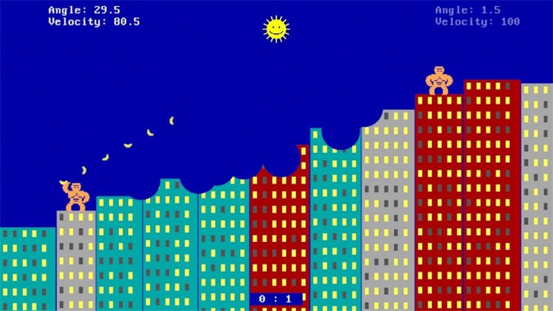 复古大猩猩火炮游戏(retro gorilla artillery game)
