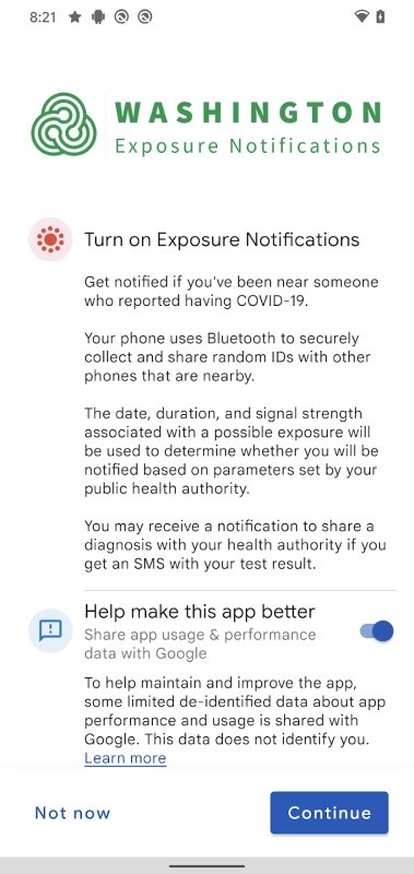华盛顿州接触通知app