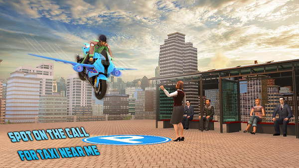 飞行出租车驾驶2021(Flying Motorbike Taxi Driving Si)